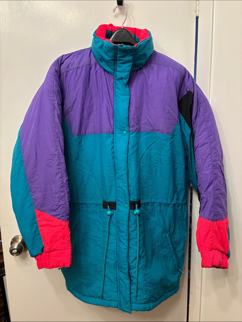 Vintage Milano Teal, Purple & Pink Colorblock Ski Jacket